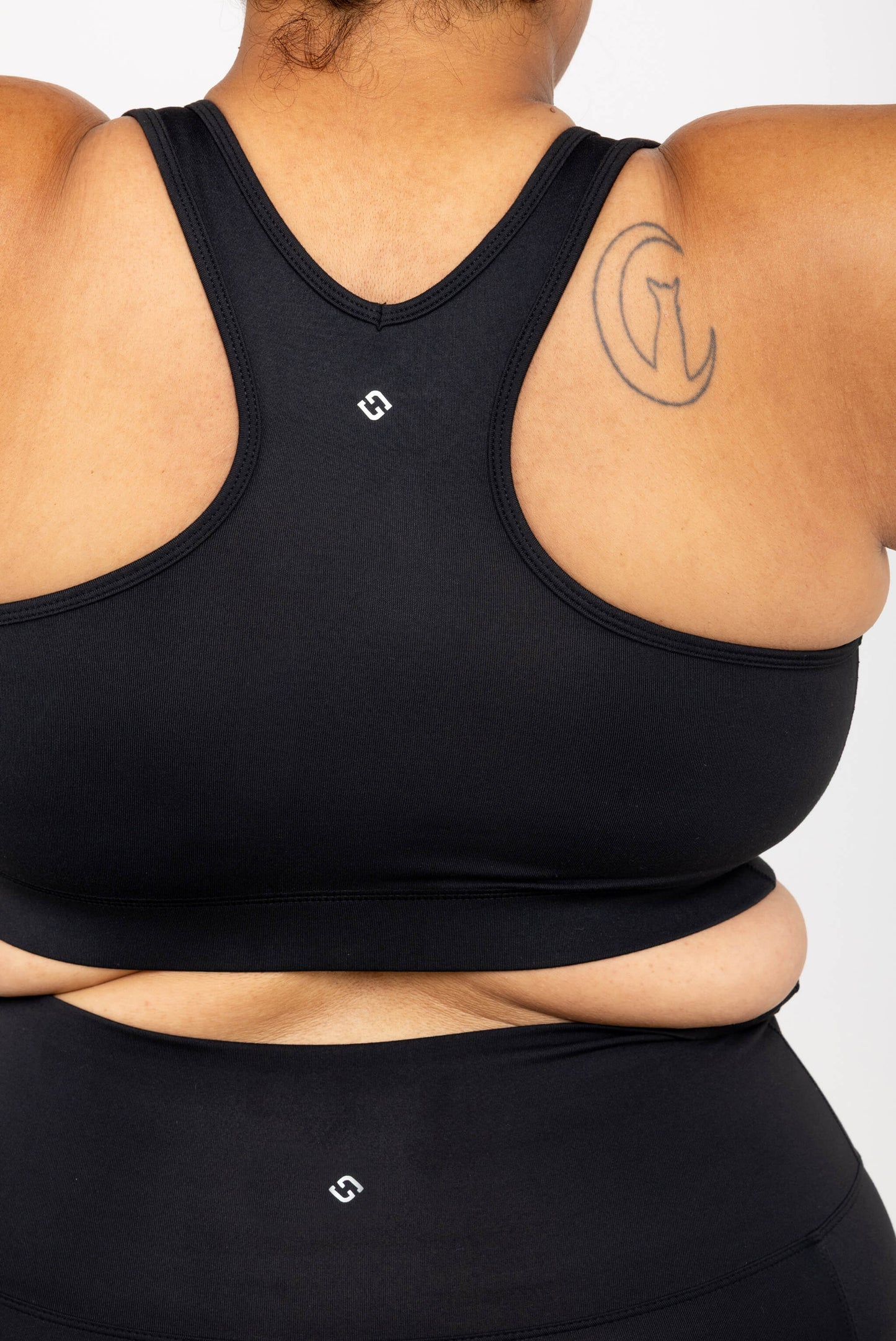 Back view of Superfit Hero SuperHold™ V-neck Sports Bra, color Black, Size 2X