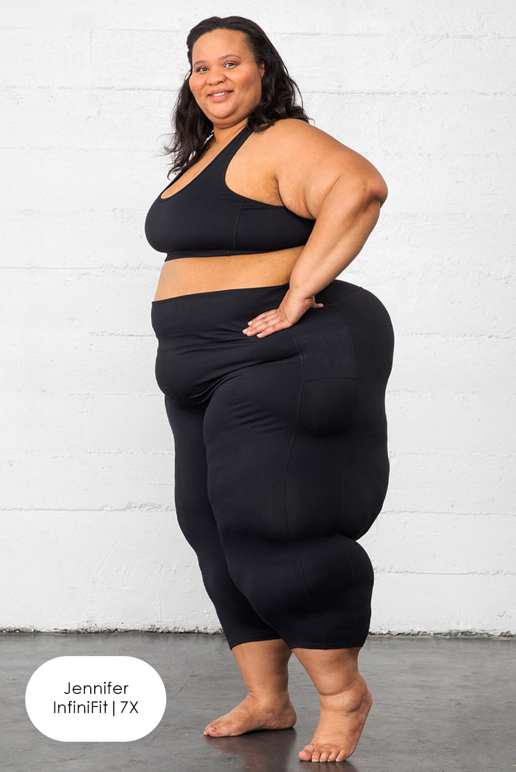plus size capri legging with pockets, black, no see through size 7X