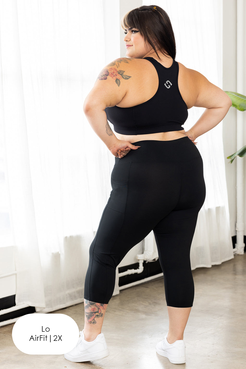 2XL black leggings with pockets