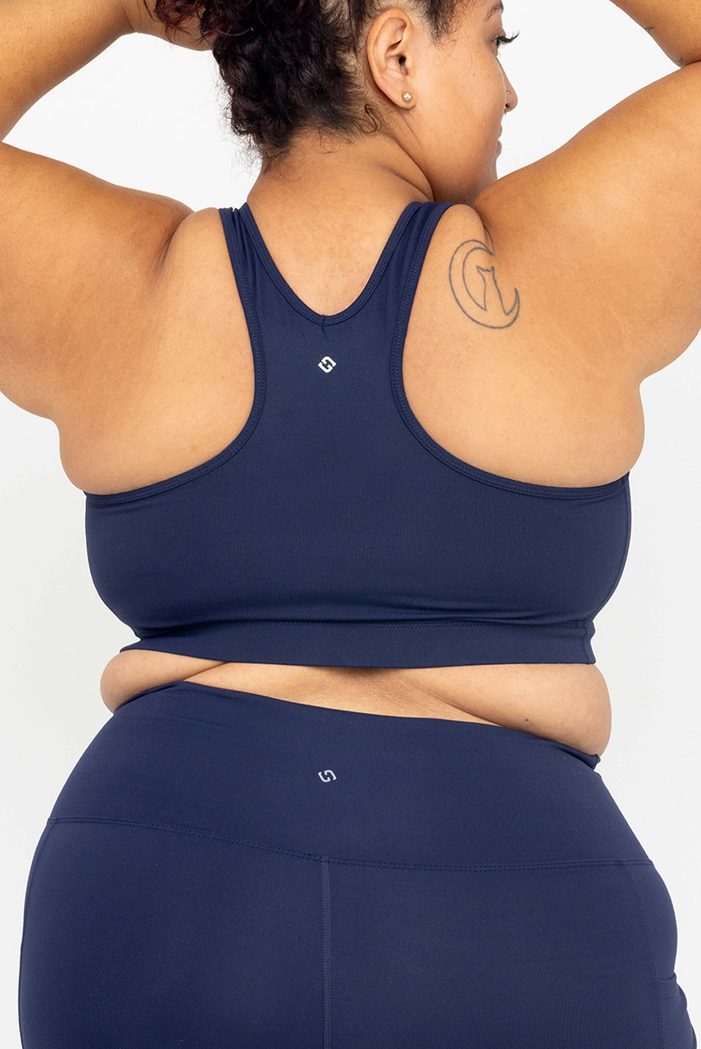 Back view of Superfit Hero SuperHold™ V-neck Sports Bra, color Navy, size 2X