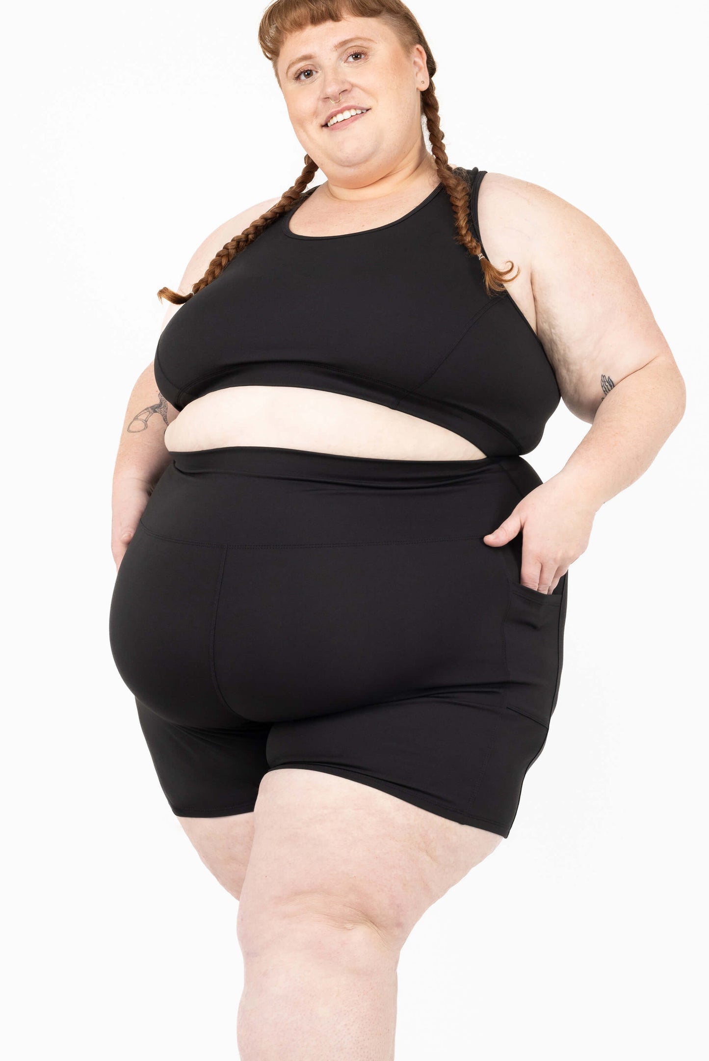 Black 6 inch pocket shorts size 5X main image