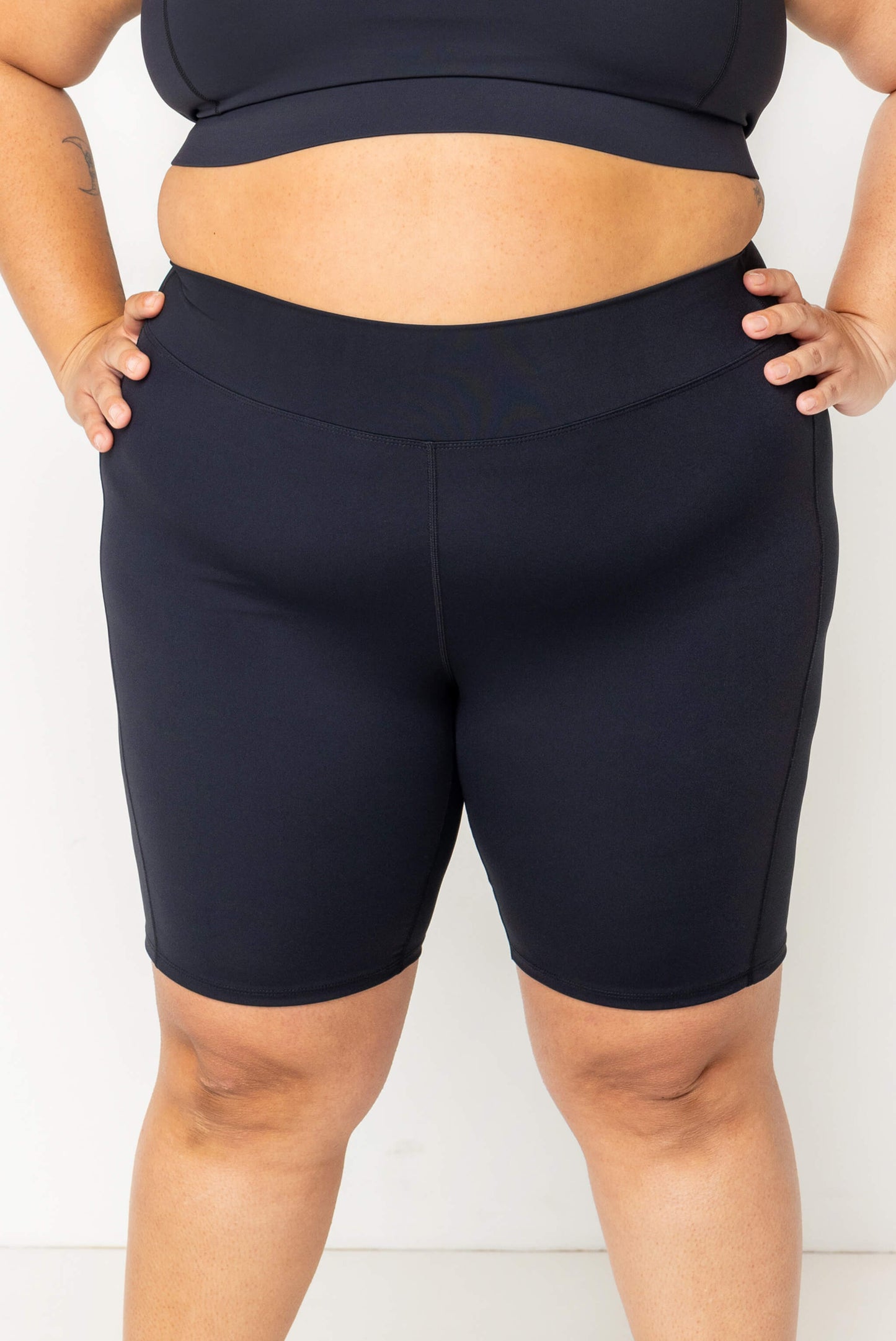 Black plus size 9 inch swim shorts