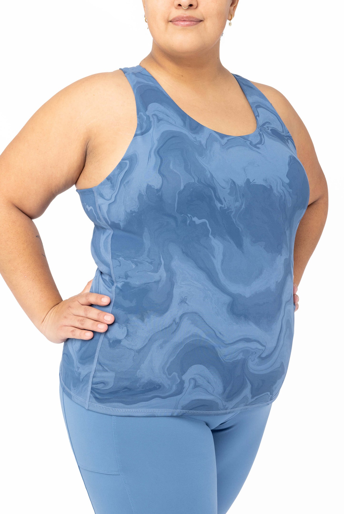 Plus size tank with built in shelf bra