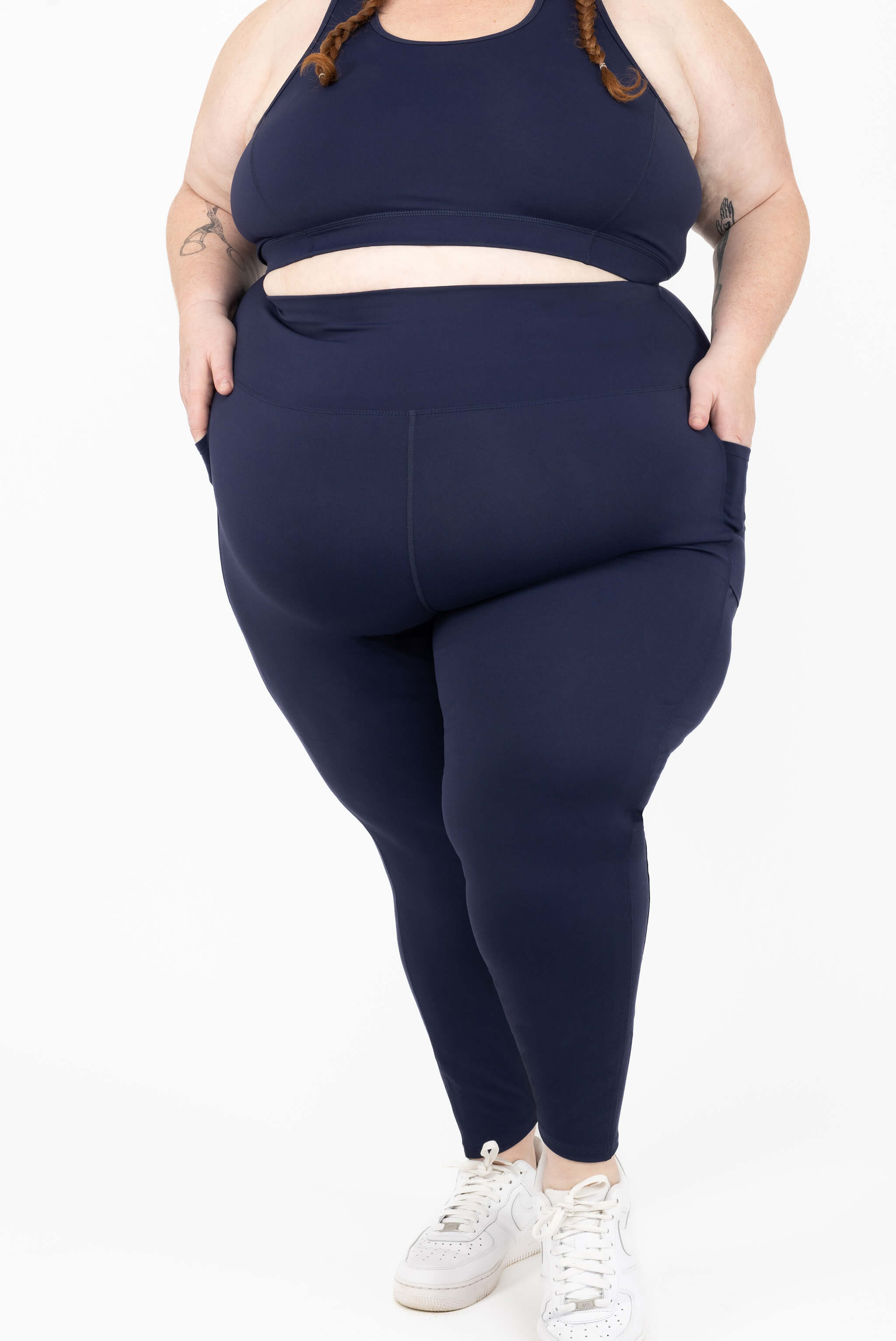 Plus Size Pocket 7/8 Leggings Navy Superfit Hero - Main Image