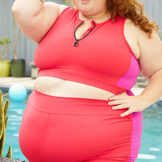 Plus Size Swim Booty Shorts with adjustable legs by Superfit Hero, a video and review