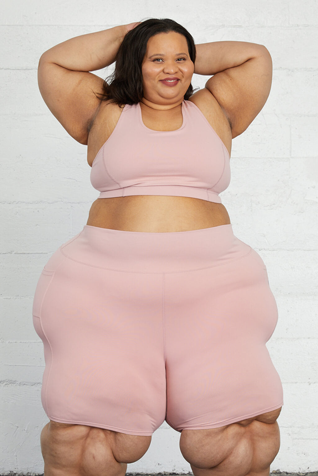 plus size blush bike shorts with pockets