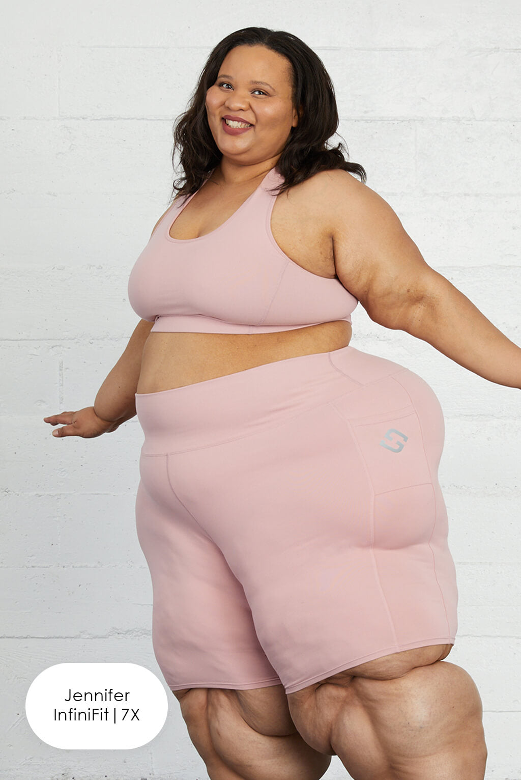 plus size blush bike shorts with pockets