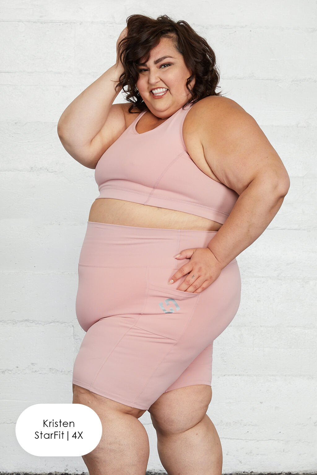 plus size blush bike shorts with pockets