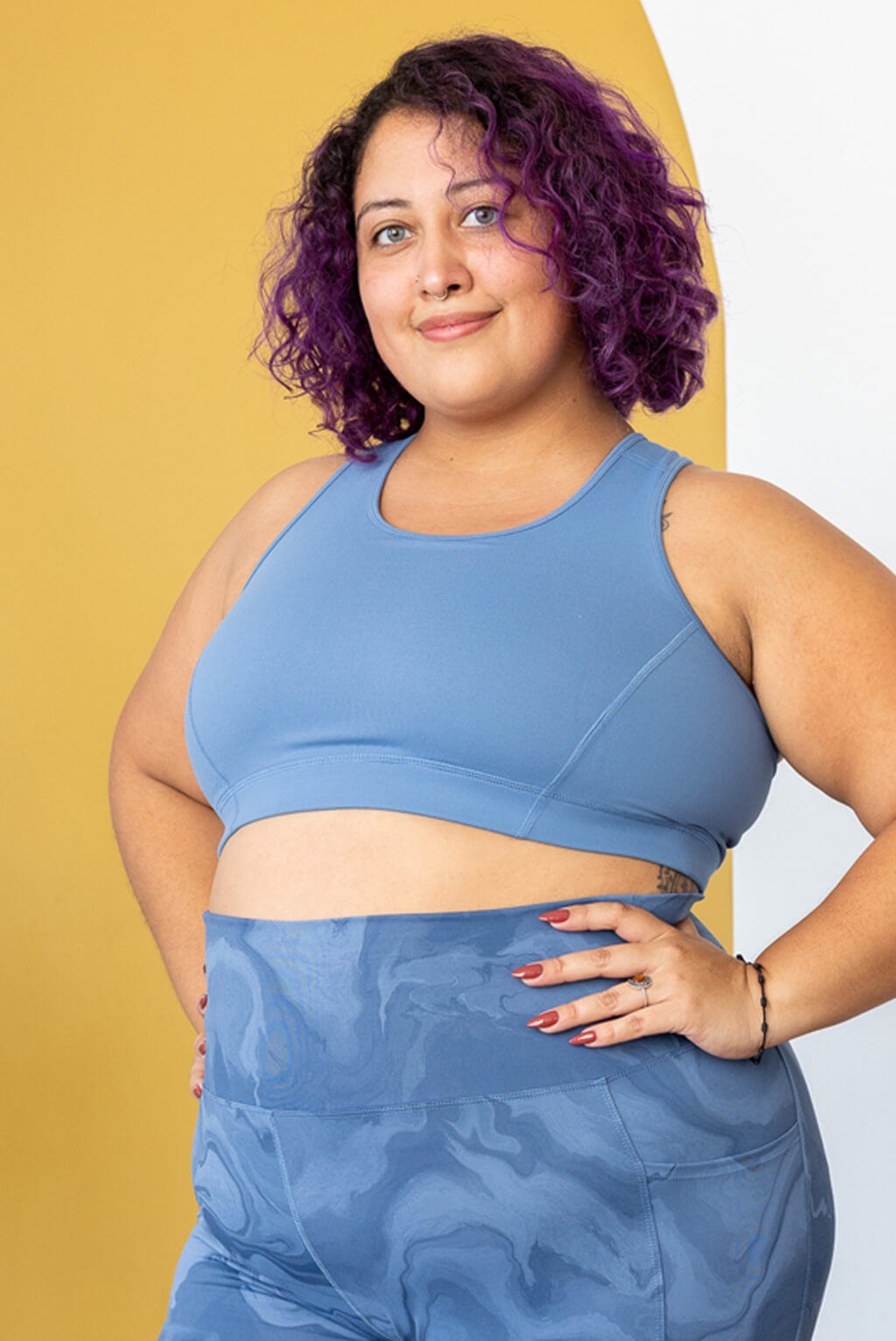 plus size sports bra blue