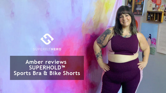 Amber Karnes reviews Superfit Hero Superhold Plus Size Activewear Bike Shorts Sports Bra set