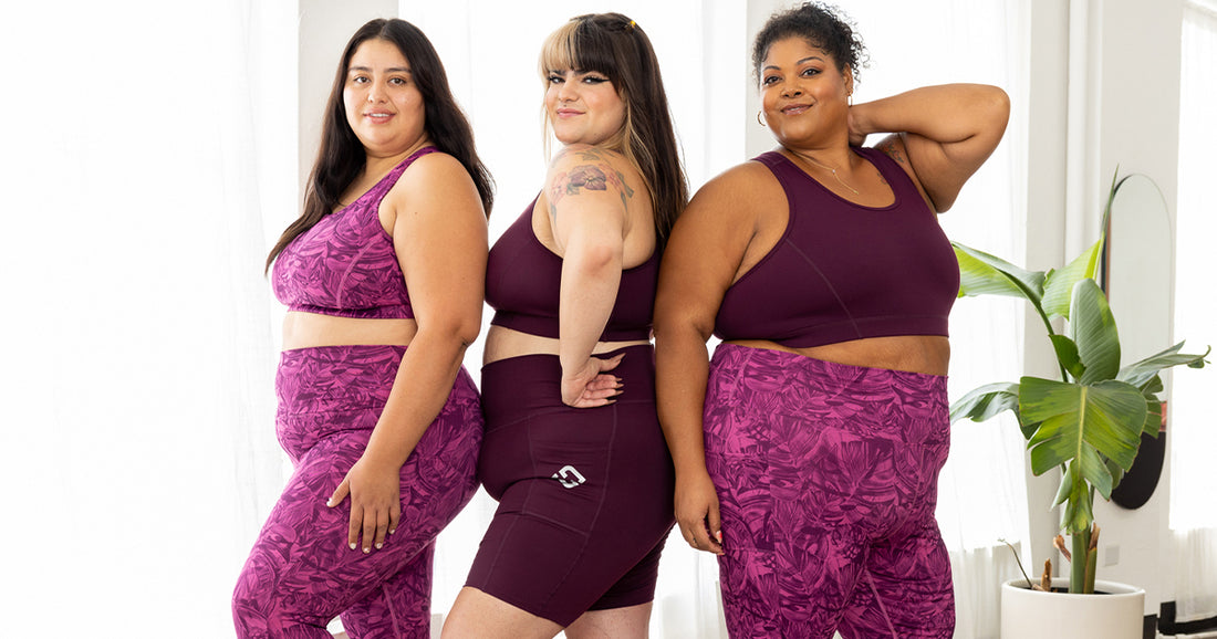Plus size models wearing Superhold's new prints, styles and colors by Superfit Hero.