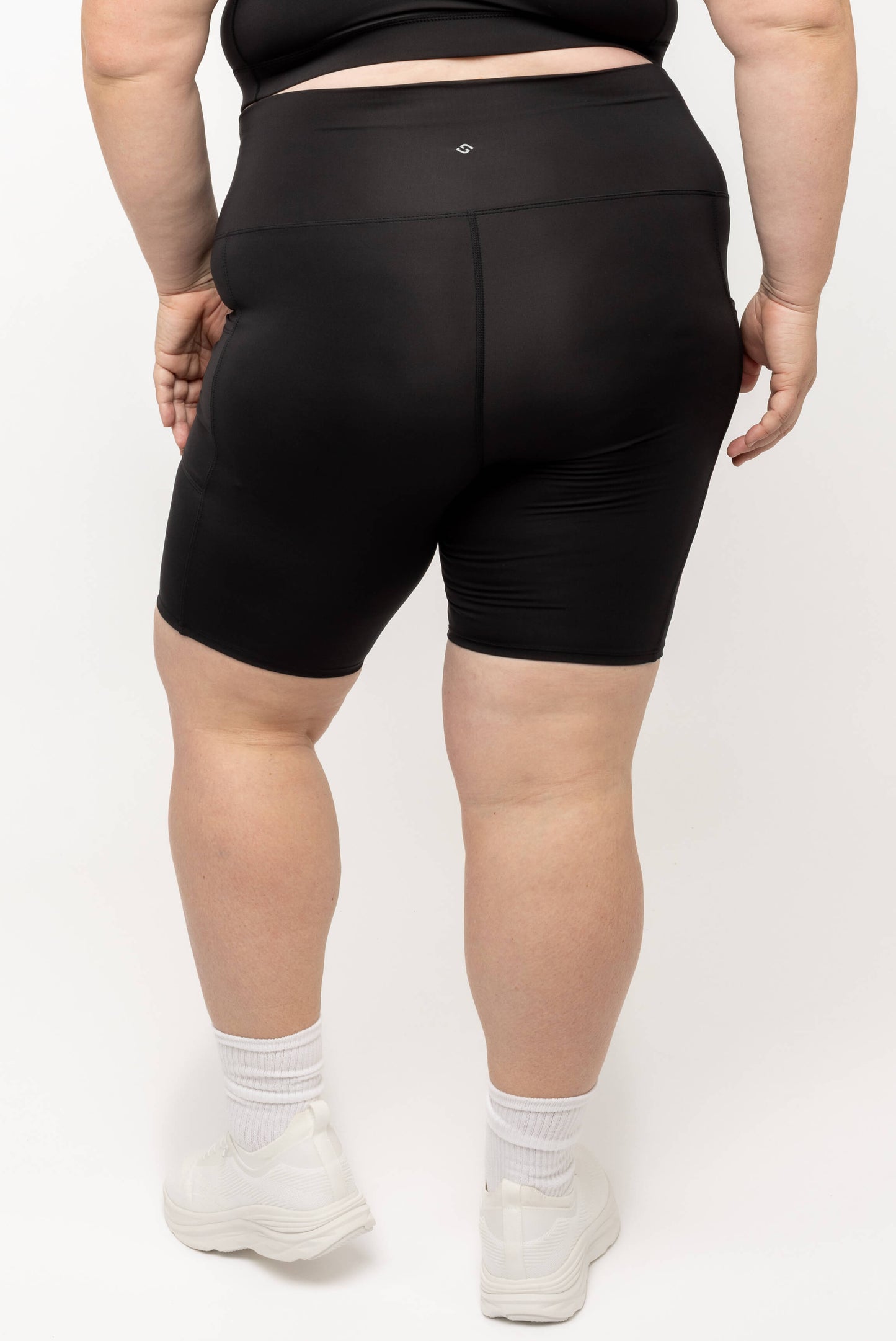 Back view of Black SuperCool 9 inch shorts size 2X