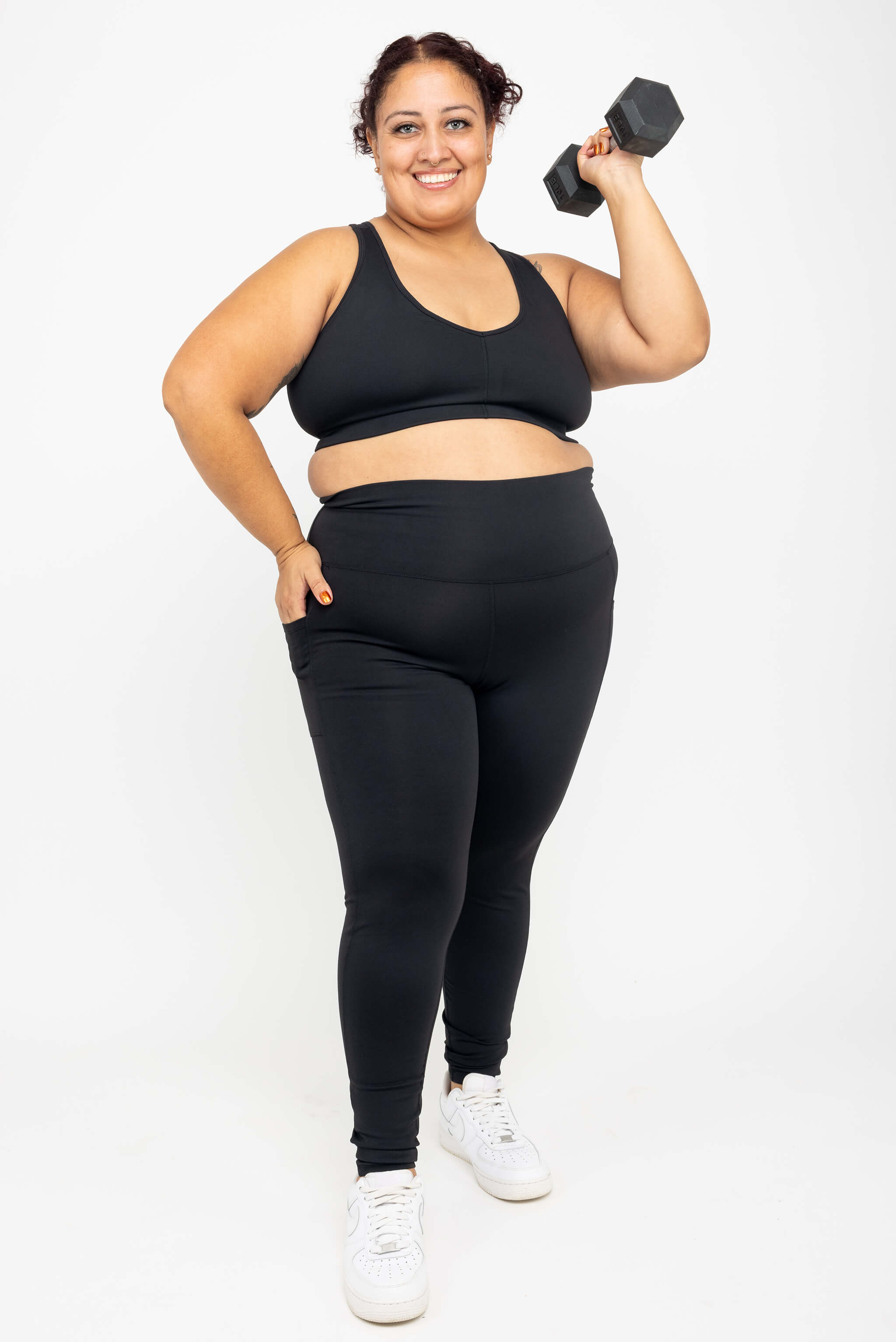 Plus Size Pocket Ankle Leggings - Black | Superfit Hero