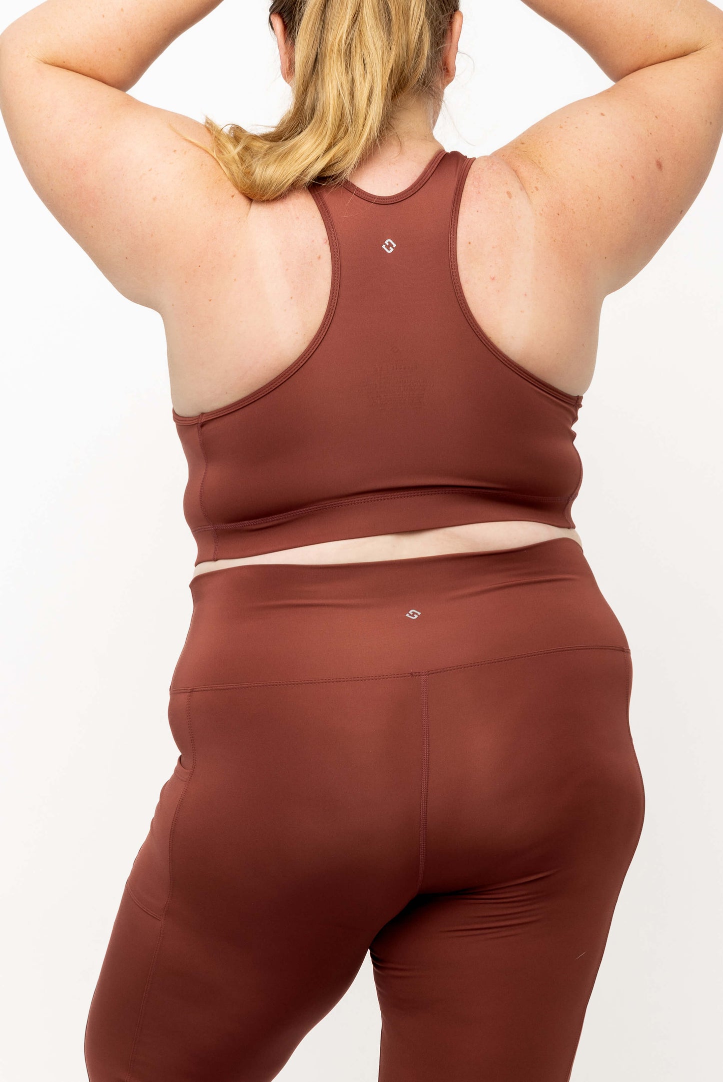 Back view of Cinnamon SuperCool Racerback Sports Bra size 2X