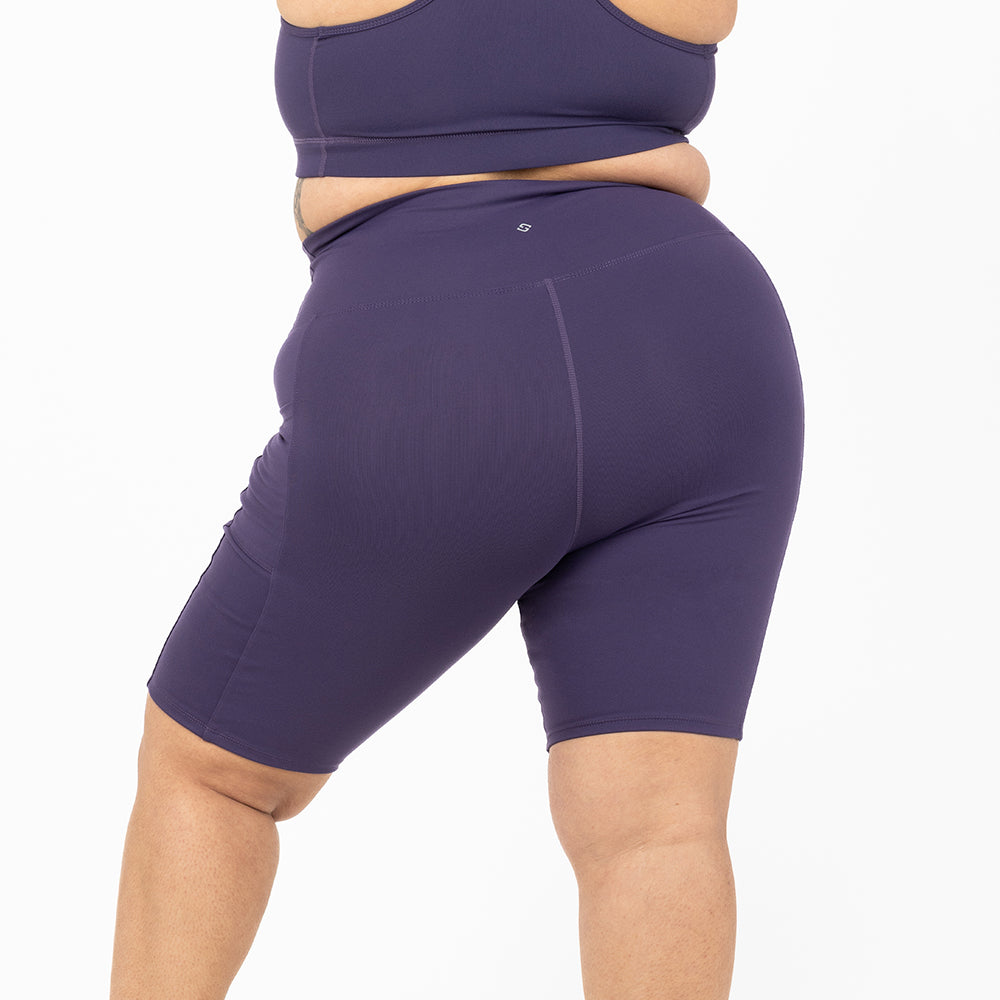 Paarse compressiestof van dichtbij