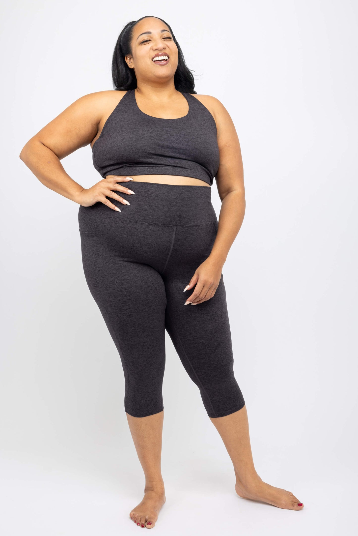 Superfit Hero Plus Size SuperSoft Capri Leggings with Pockets Size 2X