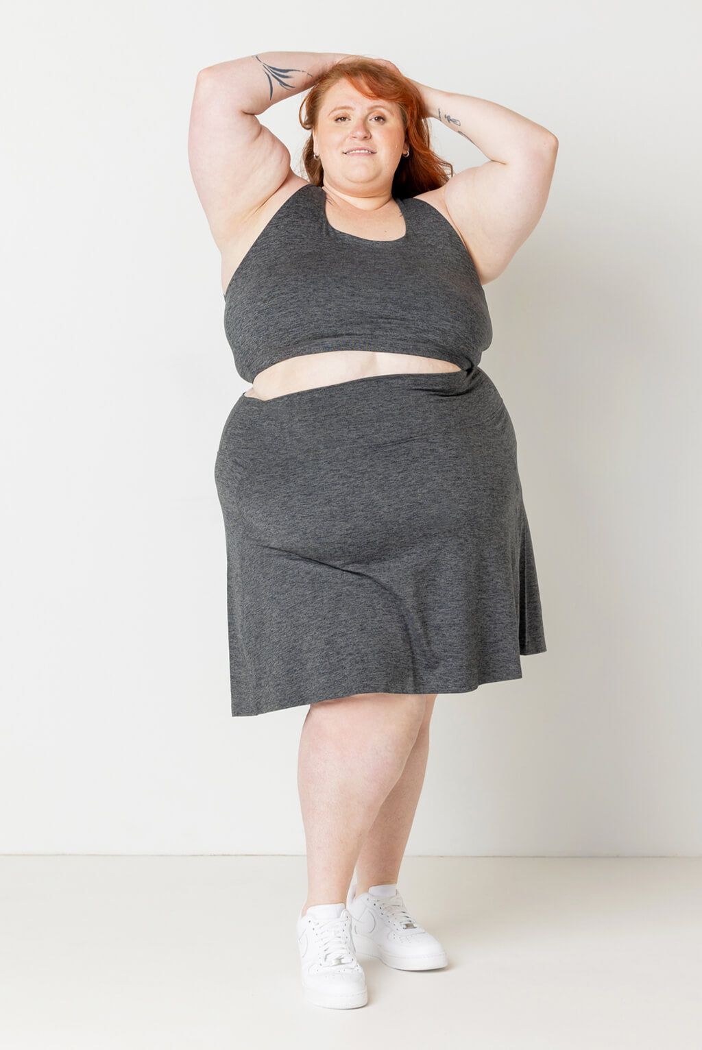 Plus Size model looks cute in SuperSoft Skort size 5X