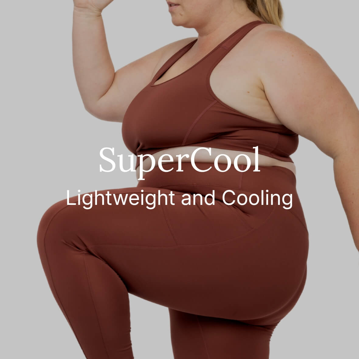 SuperCoolFabric Header Image with text: Lightweight and cooling