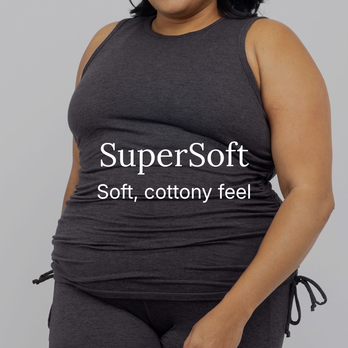 SuperSoft Fabric Header Image with text: soft, cottony feel