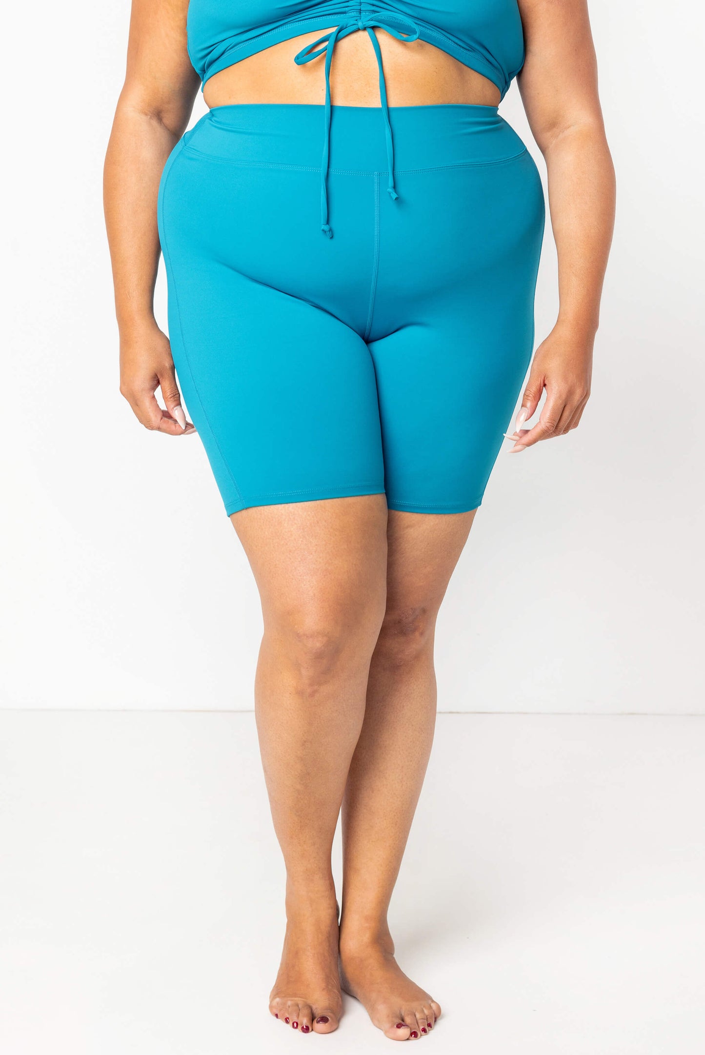 Plus size swim shorts in size 2X - 9 inch shorts in color teal