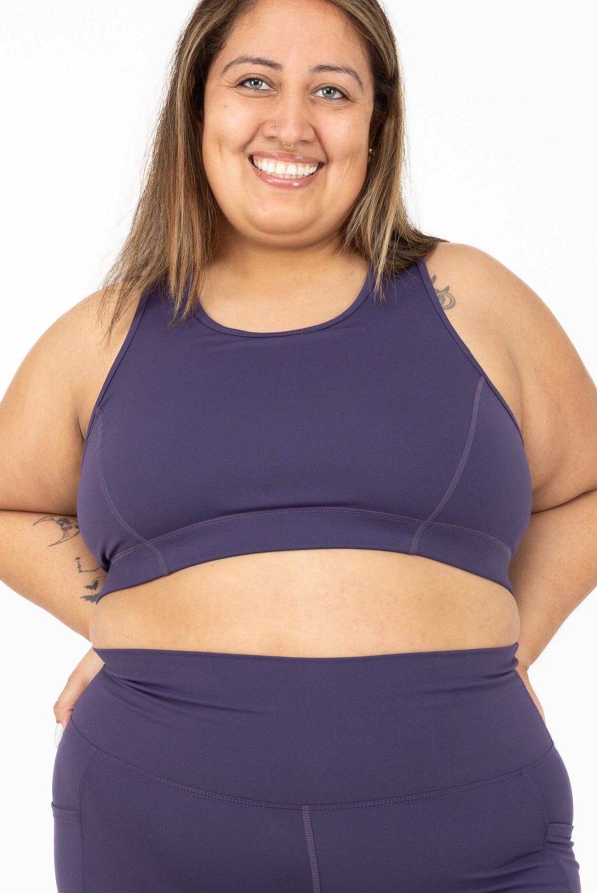 Plus Size Sports Bra - Racerback Sports Bra - Deep Purple | Superfit Hero