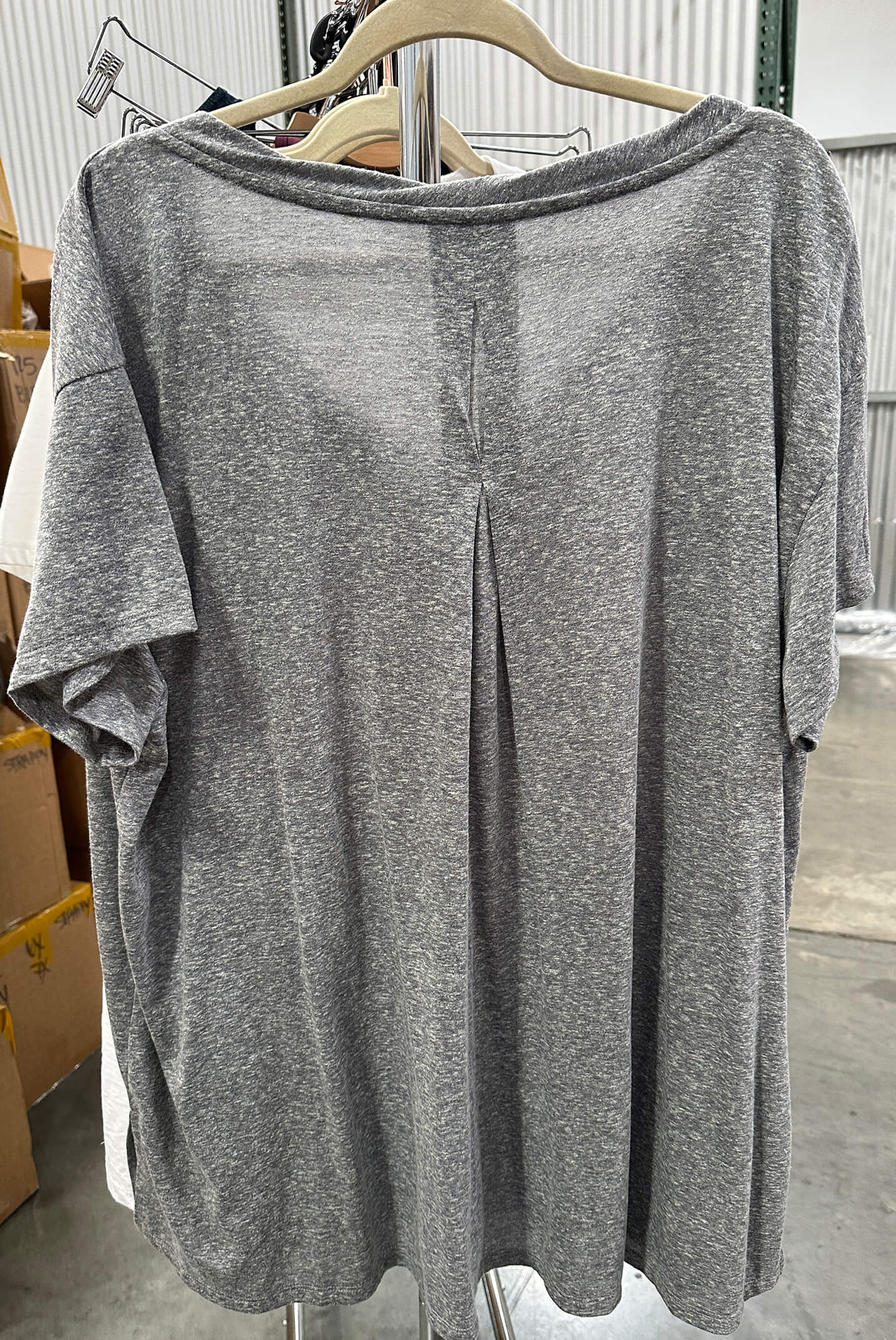 [SAMPLE SALE] V-Neck Oversize Tunic Fit Sample Heather Gray