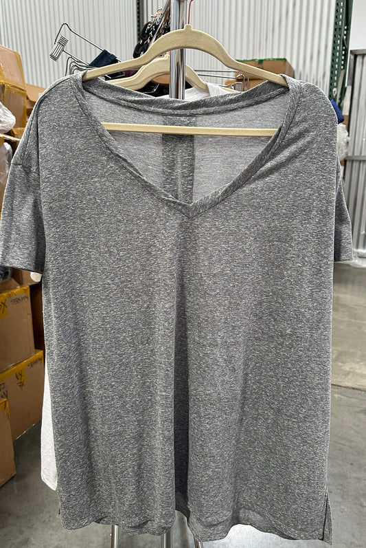 [SAMPLE SALE] V-Neck Oversize Tunic Fit Sample Heather Gray