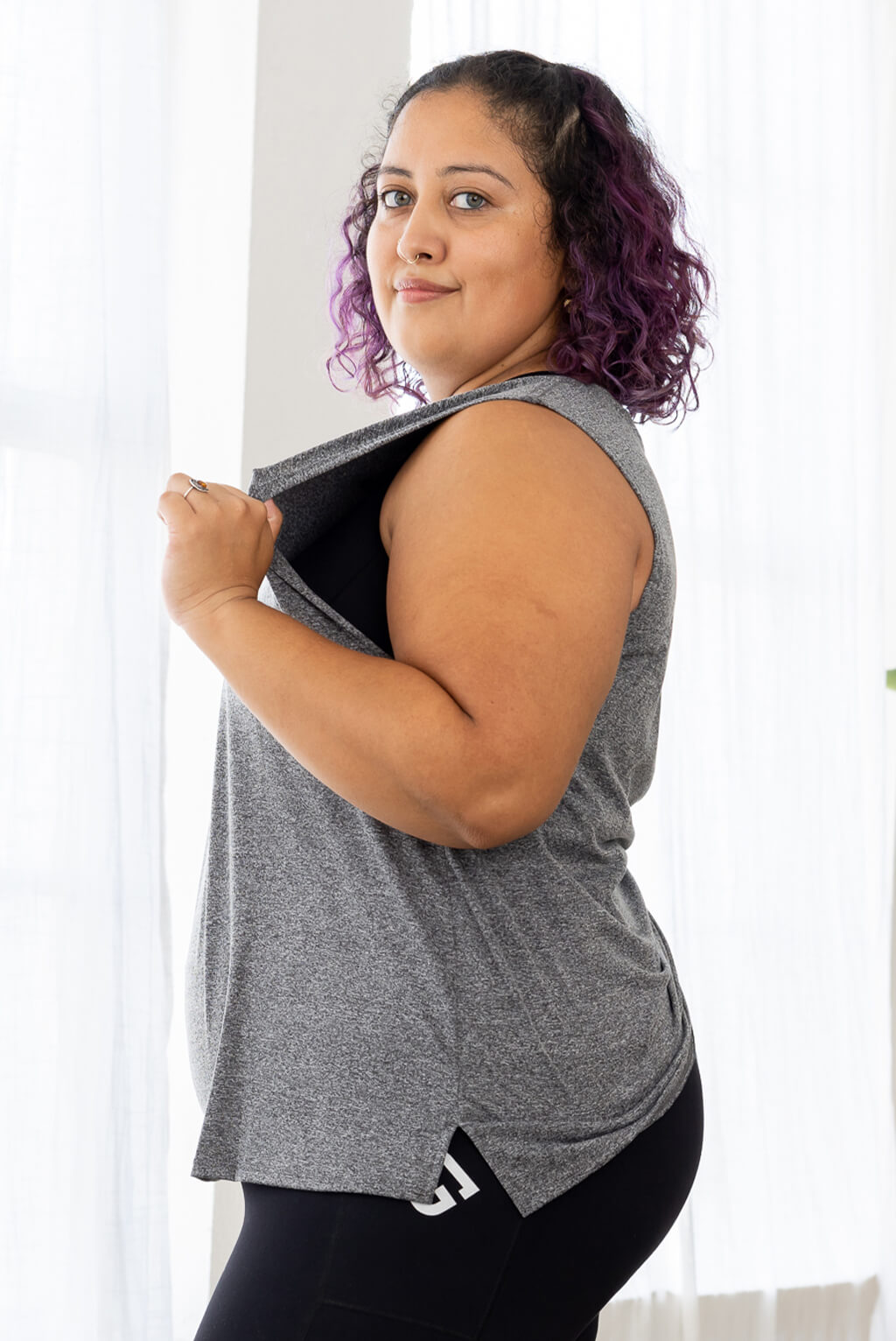 Plus size activewear Performance Muscle Tank by Superfit Hero.