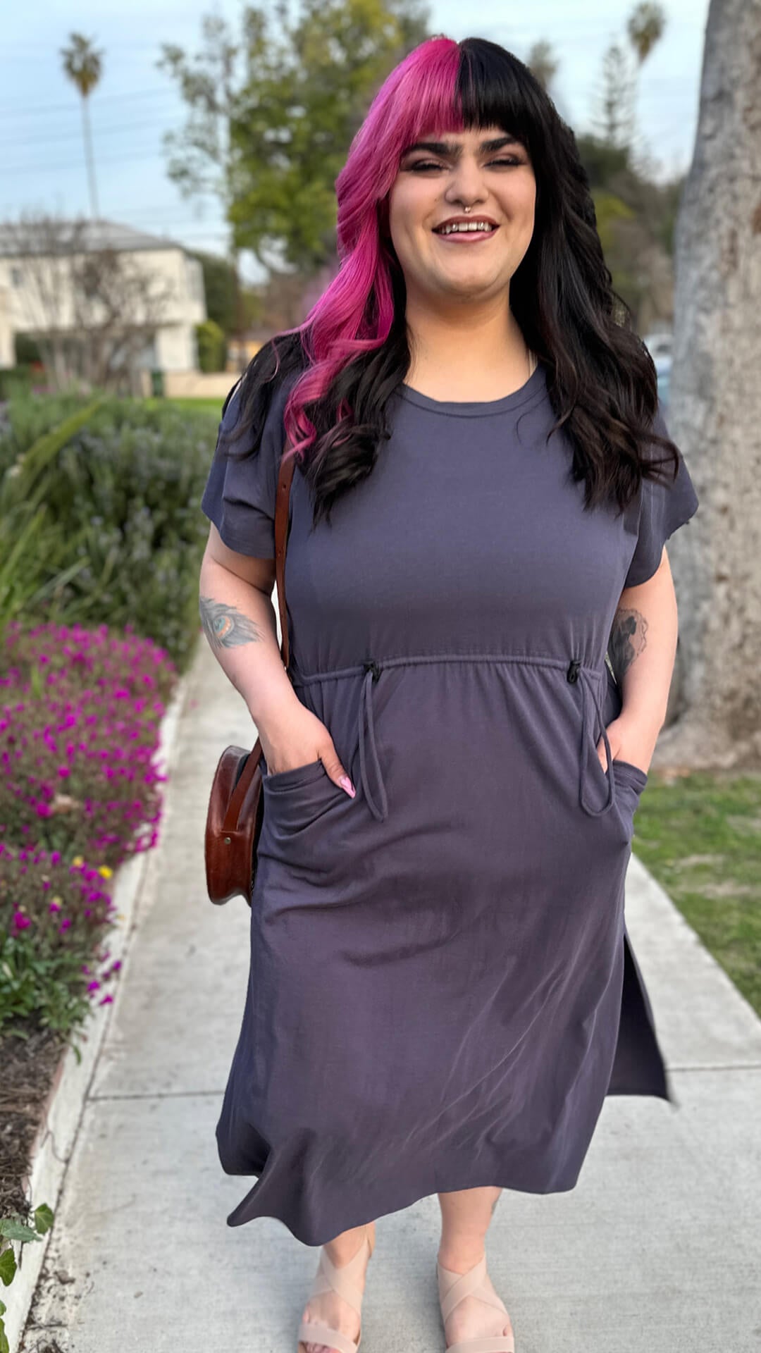 Video of the Periwinkle Plus Size Flutter Sleeve Dress by Superfit Hero