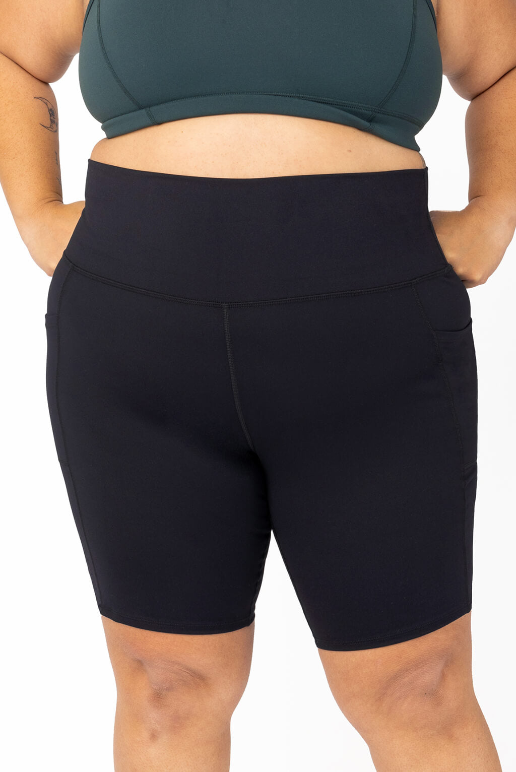 Women's Brushed Sculpt High-rise Bike Shorts 10 - All In Motion™ Black 4x  : Target