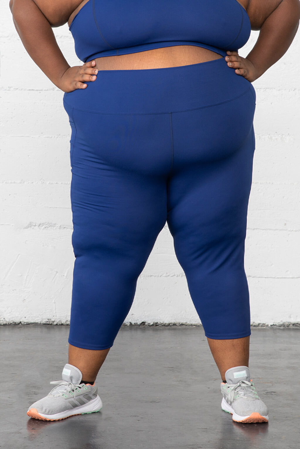 Plus Size Womens Stretch Capri Skinny Pants Ladies Cropped Workout
