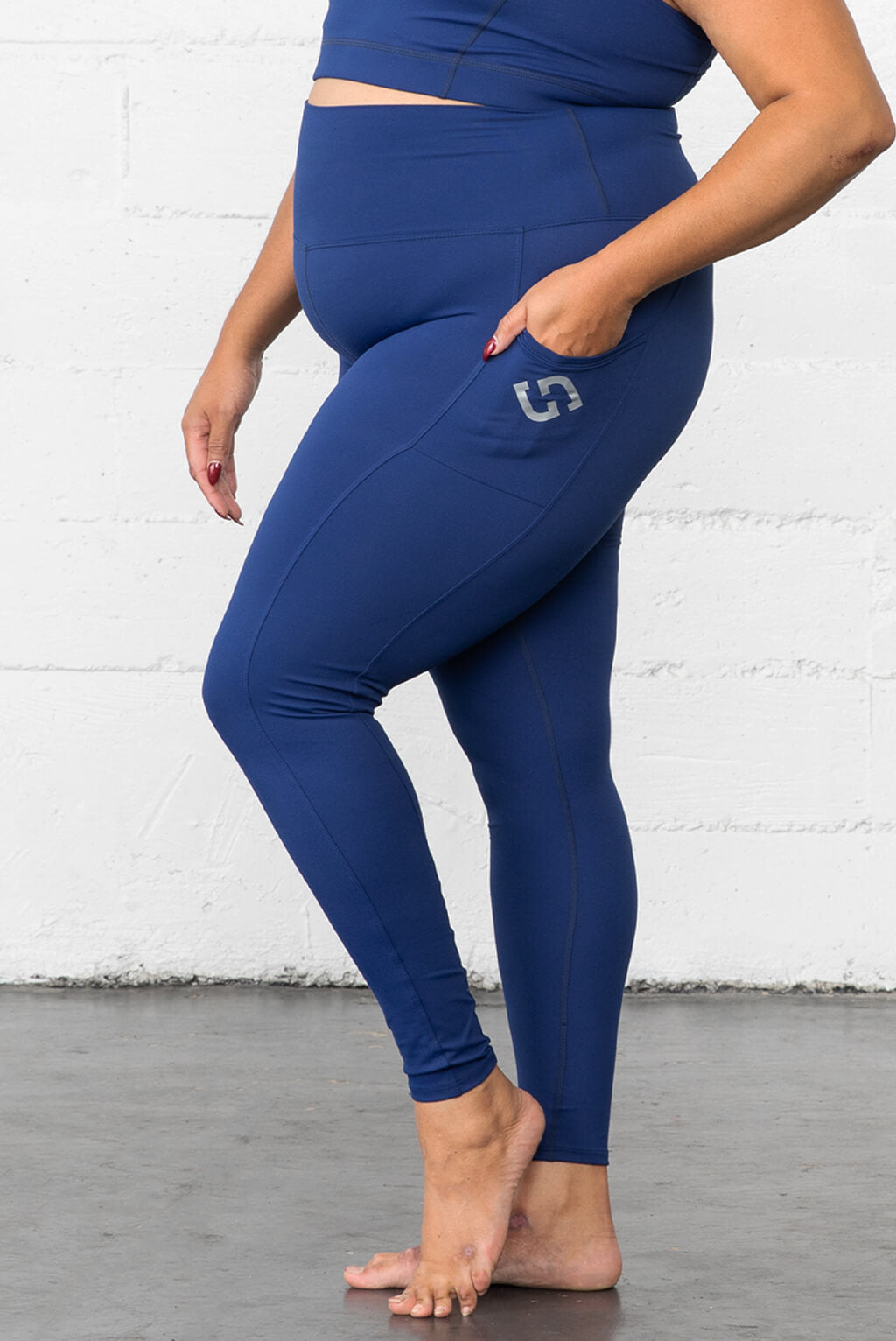 Buy PGS Women Blue SuperSoft Cotton Lycra Pocket legging- XL