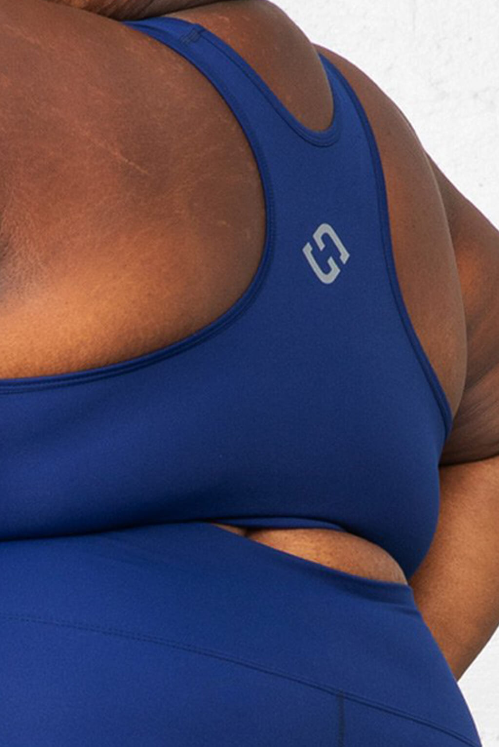 compression sports bra for plus size women, cobalt