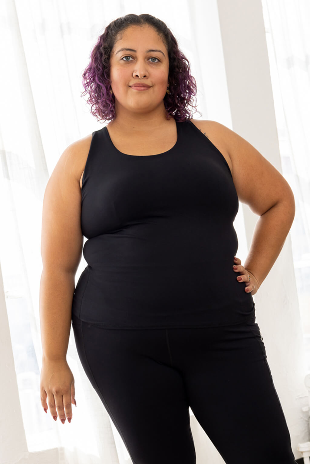 plus size shelf tank with built in bra